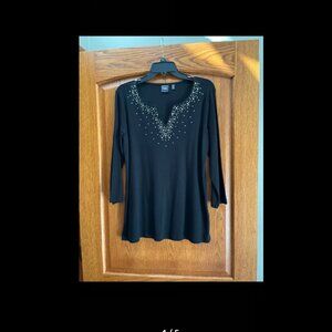Rafaella Dressy Black Top - M - NWOT